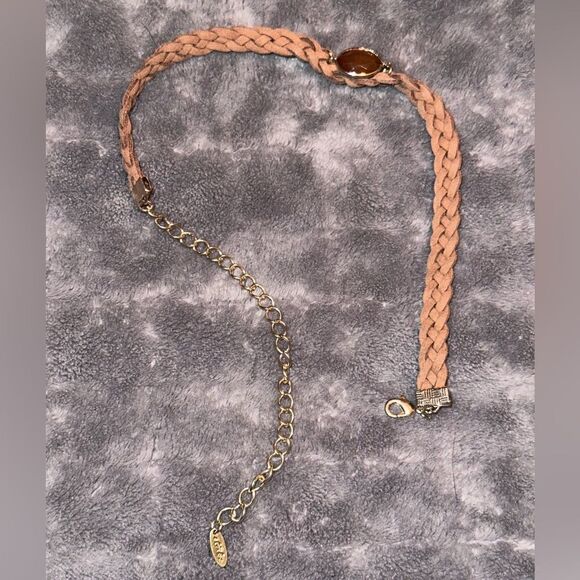 Ettika Revolve Brown Braided Choker w/ Bead Necklace - Picture 4 of 4